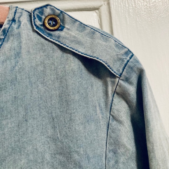 Vintage denim jean shirt dress 1990s mom teacher Y2K 00s 90s 80s Grunge - Picture 5 of 5